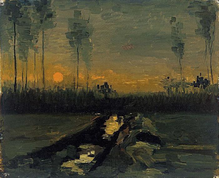 Vincent Van Gogh Landscape at sunset France oil painting art
